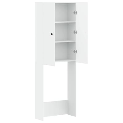vidaXL - Toiletkast - BREDA - Wit - 66 - x - 25,5 - x - 190 - cm - Bewerkt - hout