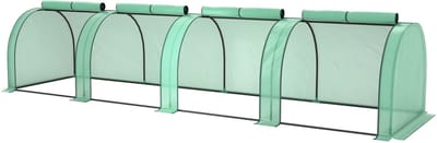 Killogood Mini tuinkas tomatenkas 4 x 1 x 0.80 m staal PE anti-UV 4 ritssluiting oprolbare deuren groen
