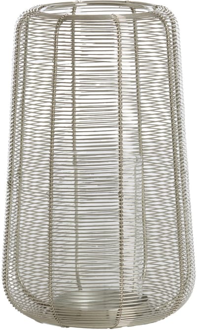 Light & Living windlicht ADETA zilverglans met glas – Ø19,5x30 cm