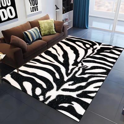 Zebra Strepen Vloerkleed Dierenhuid Print Deurmat Afrikaanse Wilde Dieren Dieren Tapijt voor Slaapkamer Speelkamer Woonkamer Zachte Vloermat 100*120cm