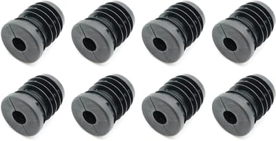 Dailygoody - Afstelstoppen - Ronde buizen - Eenvoudige montage - Zwart - Voor ronde buizen zonder schroefdraad - Geschikt voor M8 metalen moer - 8 stu