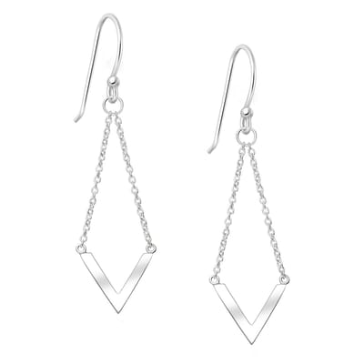 EAR IT UP - Oorbellen - V - Chevron - Haak - 925 sterling zilver - 48 x 13 mm - 1 paar