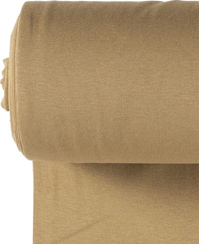Boordstof Uni Rondgebreid 35 cm per Meter – Camel Bruin – Elastische Boordstof voor Mouwen, Hals & Taille