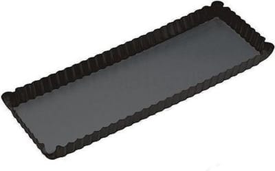Rechthoekige geribbelde bakvorm met losse bodem, 36cm x 13cm - Masterclass