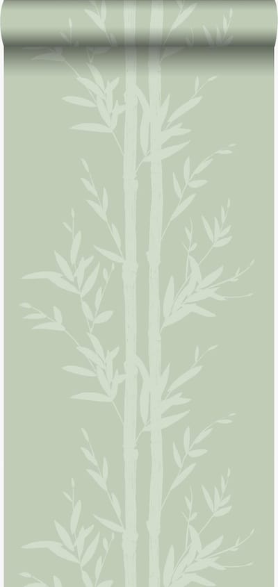 Origin Wallcoverings behang bamboe olijfgroen - 53 cm x 10.05 m - 345752