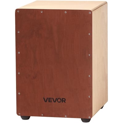 Cajon Boîte Percussion Bois de Bouleau Instrument de Percussion Compact avec Cordes de Caisse Claire