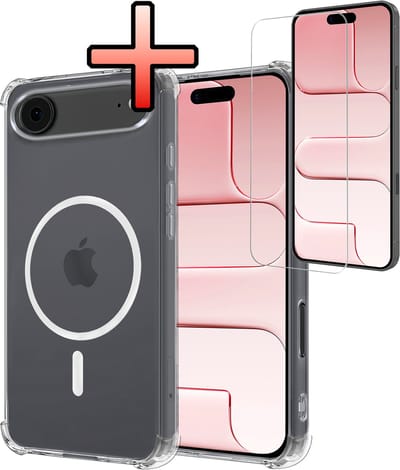Hoesje - Met Screenprotector - Geschikt voor Apple iPhone Air - Magsafe Compatible - Sterk & Shockproof - Back Cover - Shock Proof Case - Telefoon Hoes - Transparant