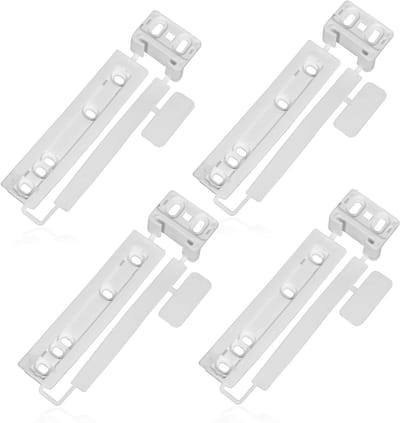 Koelkast Vriezer Beugel - Schuif Bevestiging - Deur Reparatie - Origineel Onderdeel - Pack van 4 - Wit