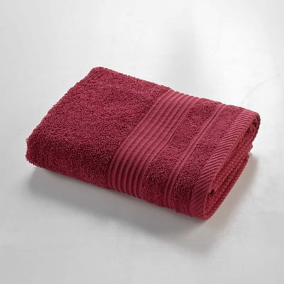 Dailygoods- Badhanddoek 50 x 90 cm - 100% Katoen - Robijnrood - Badstof - Zacht - Wasbaar op 40 °C - Handdoek