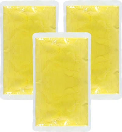 Boland Party Holi kleurpoeder - 3x - geel - 70 gram - festival/party - heilig kleuren poeder