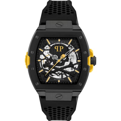 Philipp Plein The $Keleton 2.0 PWJFA1526 Horloge - Siliconen - Zwart - Ø 44 mm