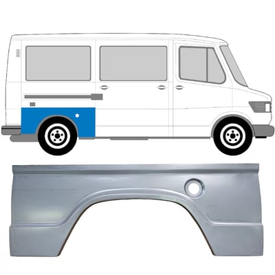 Reparatiepaneel achterspatbord voor Mercedes T1 207-410 1977-1995 / Rechts