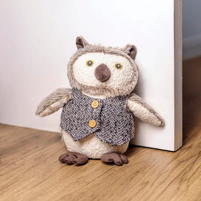 Grijze Uil Deurstop - Gewogen Dierendecor voor Thuis en Kantoor