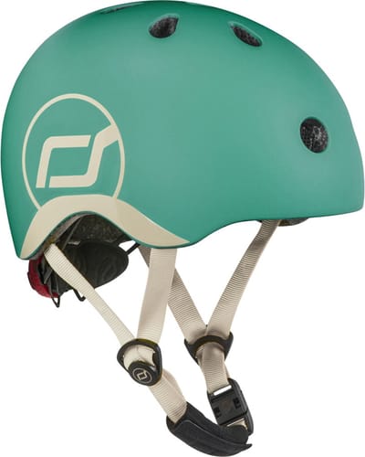 Scoot & Ride Helmet – Kinderhelm – XS 45-51 cm – LED achterlicht – magnetische sluiting – verstelbaar – Forest