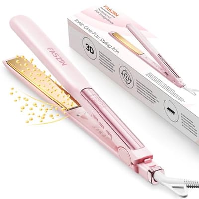 2-in-1 stijltang voor krullen en stijl met snelle opwarming en titanium platen