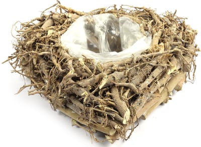 Countryfield Plantenbak Hart Naturel 33x33x11 cm – Decoratieve Bloembak – Hout Met Plastic Inleg