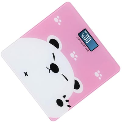 Digitale Weegschaal - Baby Weegschaal - Gezondheid Meten - Inclusief Temperatuurmeter - 26 x 26 x 4 cm - Roze