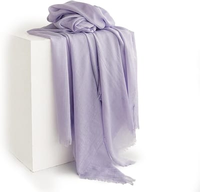 Lichte en ademende sjaal van katoen en linnen met franjes voor dames, ideaal als strandwrap, hijab of stijlvolle accessoire voor elke gelegenheid