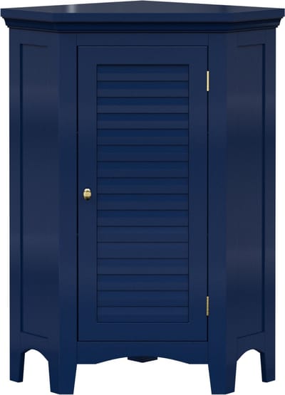 Teamson Home Glancy Badkamerkast - Houten Staand Hoekkast Met Deur en Planken - Saliegroen