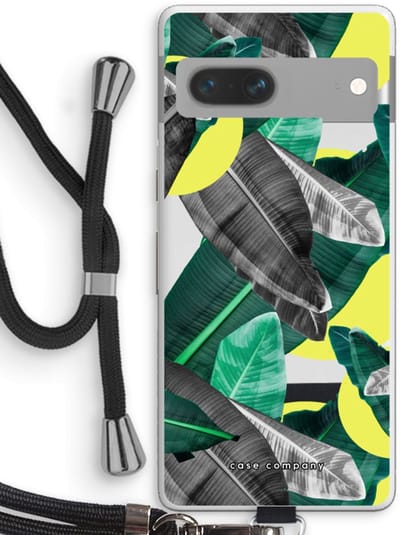 Case Company® - Hoesje met koord geschikt voor Google Pixel 7 hoesje met Koord - Fantasie jungle - Telefoonhoesje met Zwart Koord - Bescherming aan alle Kanten en Over de Schermrand