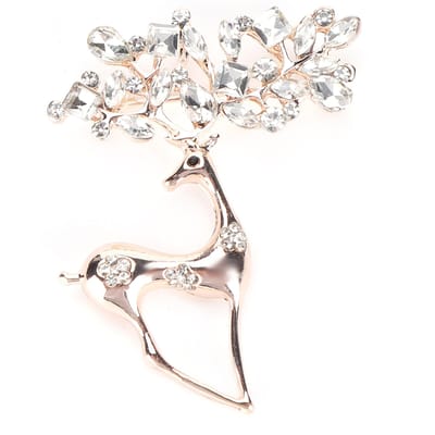 Herten Broche Speld Modieuze Herten Elandenkop Kleding Pak Decoratie Broche Cadeau Accessoire white