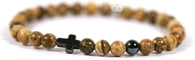 Heren armband edelsteen jaspis 6mm - Ibizamen 21cm