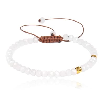 Memphis Armband Natuursteen - 4mm Facetkraal White