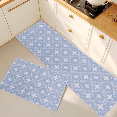 Set van 2 Antislip Keukenmatten, Wasbare Vloermatten voor Keuken, Hal en Eetkamer - Absorberend en Comfortabel voor Thuisdecoratie