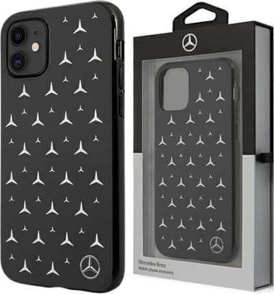 Mercedes Silver Stars Pattern Case for iPhone 11 / Xr - Black