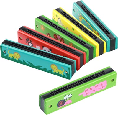 Mondharmonica Set - Muziek Speelgoed - Kinderfeestje Cadeau - Dubbele Rij 16 Gaten - 13cm Lengte - Veelkleurig