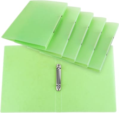 6 Stuks Smalle Ringmappen A4 in Groen voor School, Kantoor en Thuisgebruik, Ideaal voor Organisatie