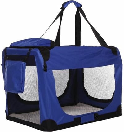 Reisbench Blauw S (60 cm) - Nylon Softbench - Opvouwbaar - Lichtgewicht Hondenbench - Autobench Transportbox