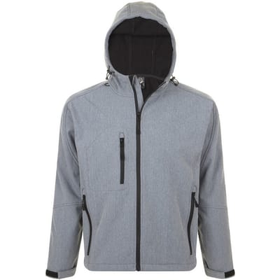 SOLS Heren Replay Hooded Soft Shell Jacket (ademend, winddicht en waterbestendig) (Grijze Mergel)