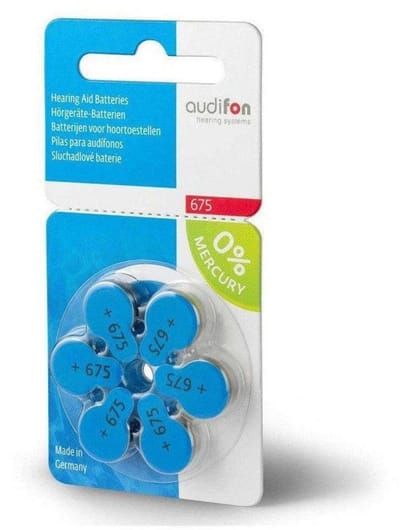 Audifon P675 batterijtjes voor gehoorapparaat blauw (60 stuks)