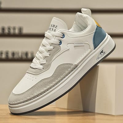 Hoge Kwaliteit Heren Casual Leren Schoenen Straattrend Comfortabele Platform Sneakers Designer Heren Lage Skateboard Schoenen 39 gray