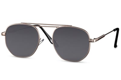 6125 Piloten Zonnebril | Aviator Zonnebril | Retro & Classic Bril | Festival , Rave Bril | Carnavalsbril | Zonnebril Dames & Heren | Zwart lens | Zonnebril Goud montuur | Trendy Party & Outdoor Bril + brillen sleeve & doek UV-bescherming
