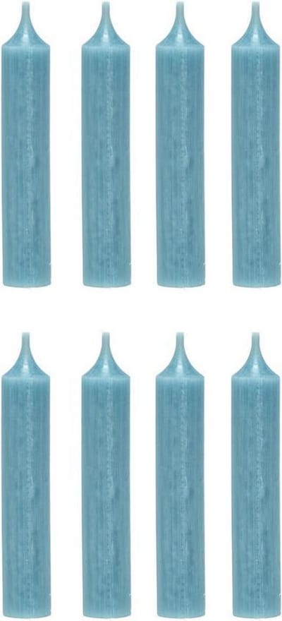Branded By Dinerkaarsen 12 cm   Light Blue  Set van 8 stuks  5 branduren