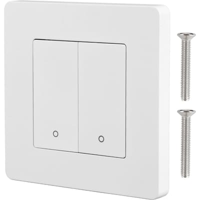 Slimme Lichtschakelaar voor Zigbee 2 Gang Timing Dimmen Omgekeerde Dubbele Bediening Smart Switch Paneel wit