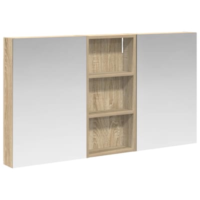 vidaXL - Badkamerkast - set - 3 - st - 110 - x - 10,5 - x - 60,5 - cm - Bewerkt - hout