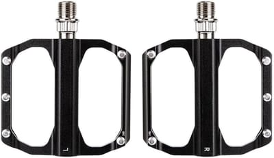 Fiets Pedalen - Platte Pedalen - Fietsen Onderdelen - 10 Roestvrijstalen Pinnen - 11x9.2CM - Zwart