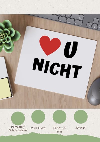 Akyol - love u nicht Muismat - Nicht - de liefste nicht - verjaardag - cadeautje voor nicht - nicht artikelen - kado - geschenk - 23 bij 19 cm