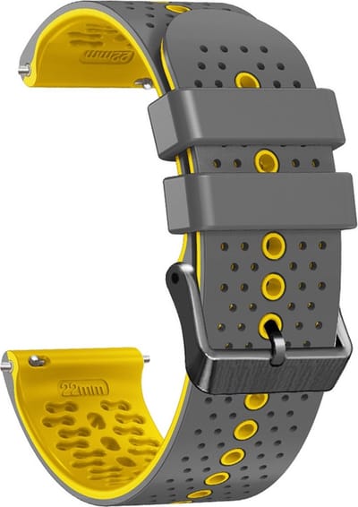 Siliconen bandje - geschikt voor Garmin Vivoactive 4 / Venu 2 / Venu 3 / Forerunner 255 / 265 - grijs-geel