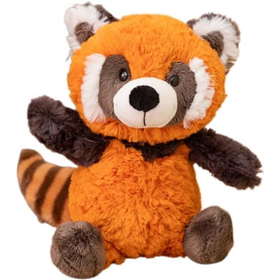 25cm Schattige Ailurus Fulgens Rode Panda Pluche Speelgoed Gevuld Langstaartig Cartoon Dier Pop Handpop Schattig Interactief Pluche Speelgoed Cadeau 25cm red panda black