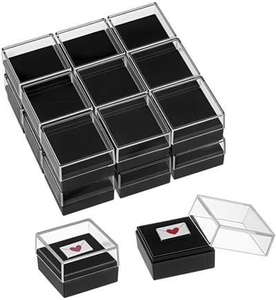 Dailygoods- Opbergdoos 20 Stuks - Zwarte Kunststof - Mini Sieraden