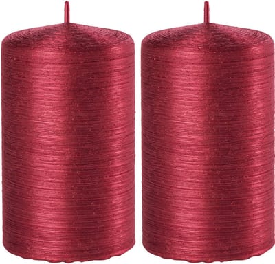 Enlightening Candles Cilinderkaars/stompkaars - 2x - rood - 6 x 10 cm - 25 branduren - sfeerkaarsen - kaarsen - Woondecoraties
