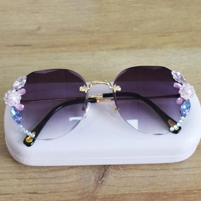 College Stijl Randloze Met Diamanten Ingezette Zonnebril Dames Rond Gezicht Groot Gezicht Slanke Zonnebril Dames Verloop source factory straight hair