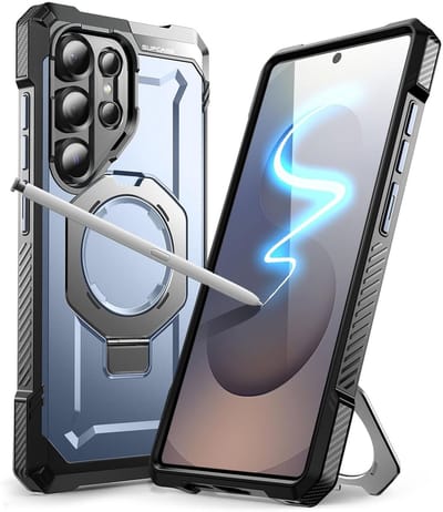 SUPCASE Hoesje Geschikt voor Samsung Galaxy S25 Ultra | Unicorn Beetle Grip | Compatibel met MagSafe / Qi2 | Magnetische Back Cover | Militaire Standaard | Kickstand | Blauw