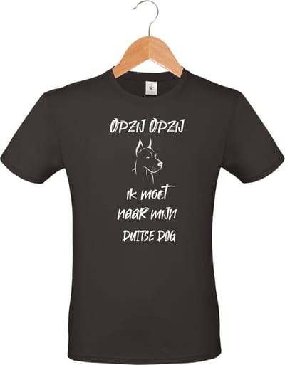 mijncadeautje - T-shirt unisex - zwart - Opzij Opzij ik moet naar mijn : Duitse Dog - maat S