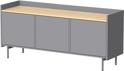 Vicco Velina TV-meubel – 140 x 63 cm met 3 deuren Grijs/eiken
