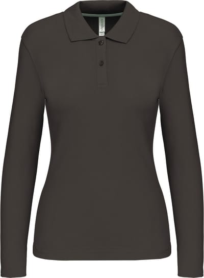 Kariban Damespolo lange mouwen K244 - Dark Grey - 3XL